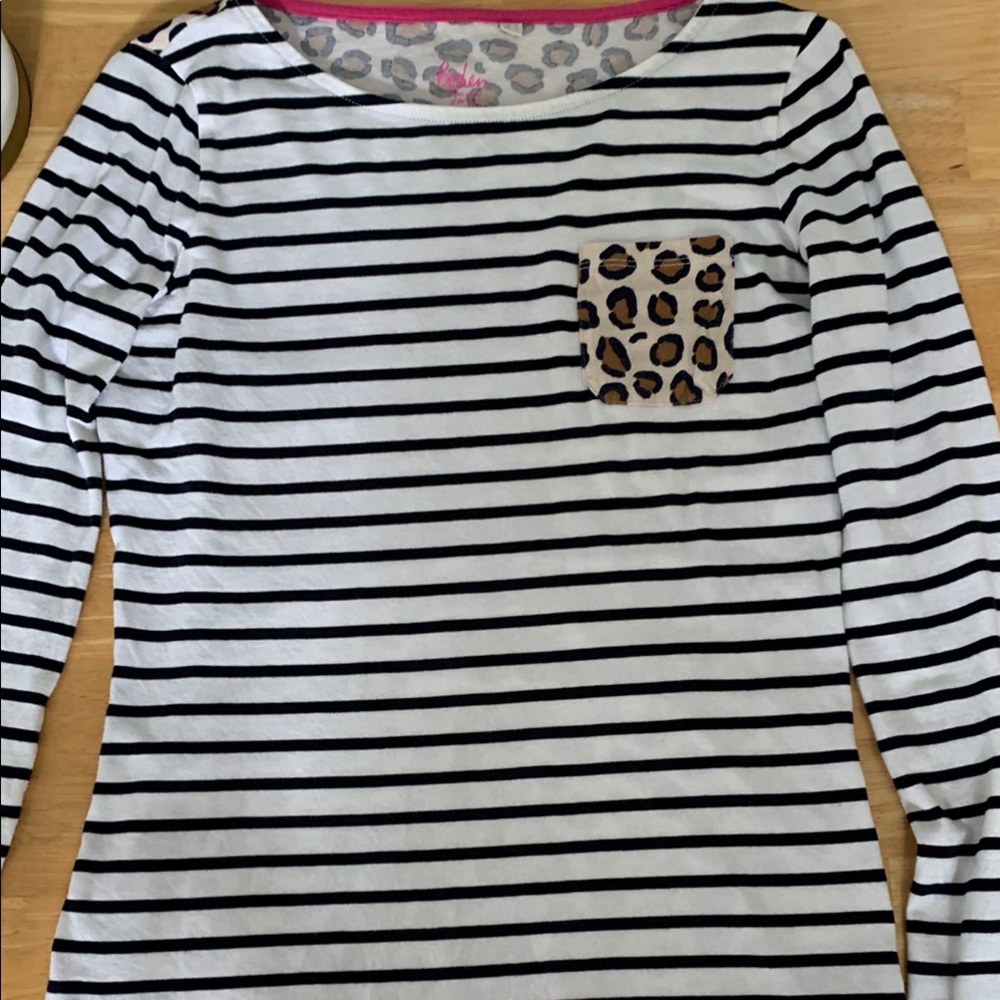 Boden Black and White Striped Breton